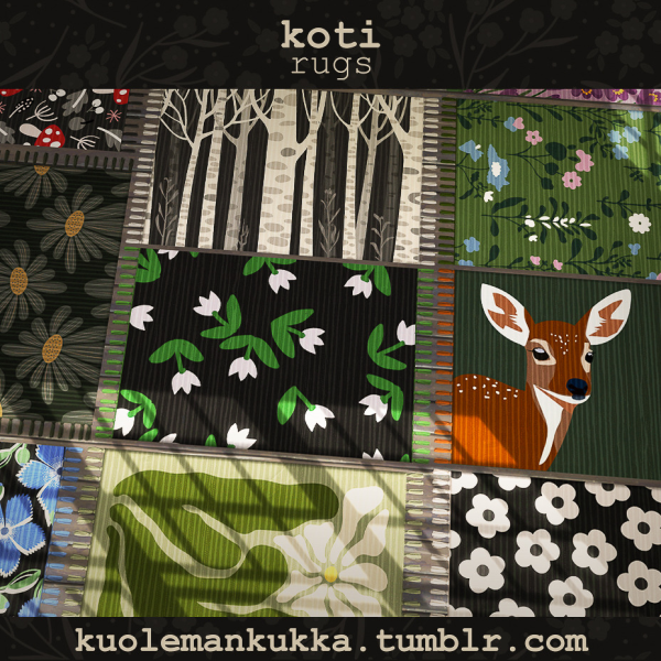Mix [kuolemankukka] koti rugs by simsfinds - The Sims 4 Custom Content