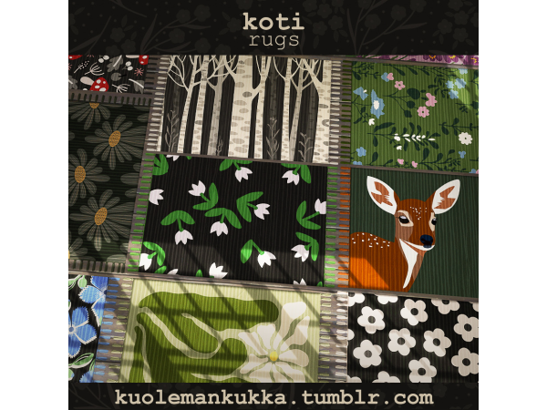 Mix [kuolemankukka] koti rugs - The Sims 4 Custom Content