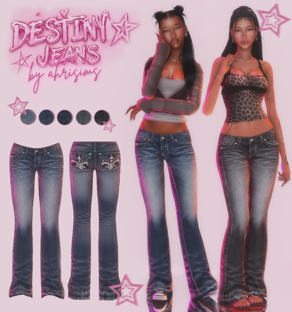 Mix destiny jeans by simsfinds - The Sims 4 Custom Content