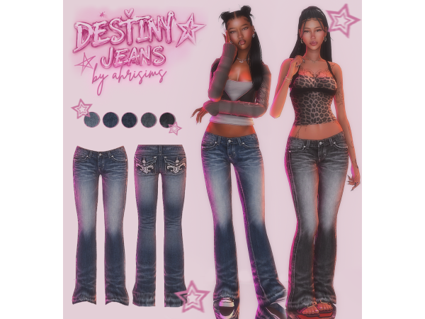 Mix destiny jeans by ahrisims - The Sims 4 Custom Content