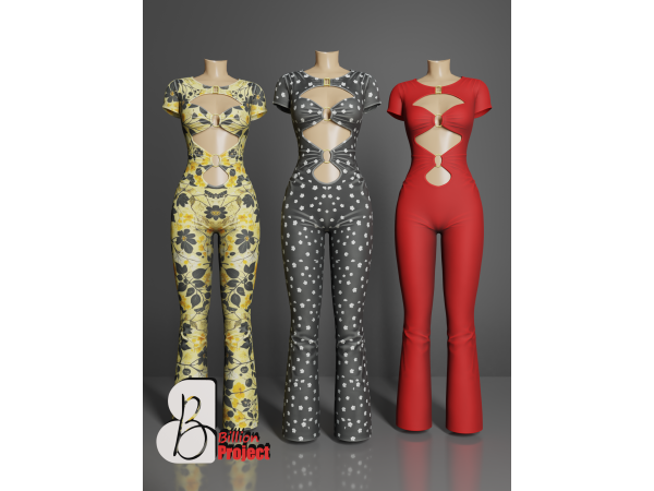 Alpha BillionProject Ferica jumsuit - The Sims 4 Custom Content