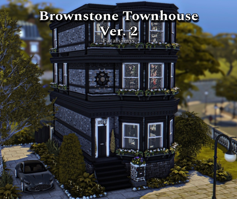 Mix Brownstone Townhouse Ver 2 by fatalsimss - The Sims 4 Custom Content