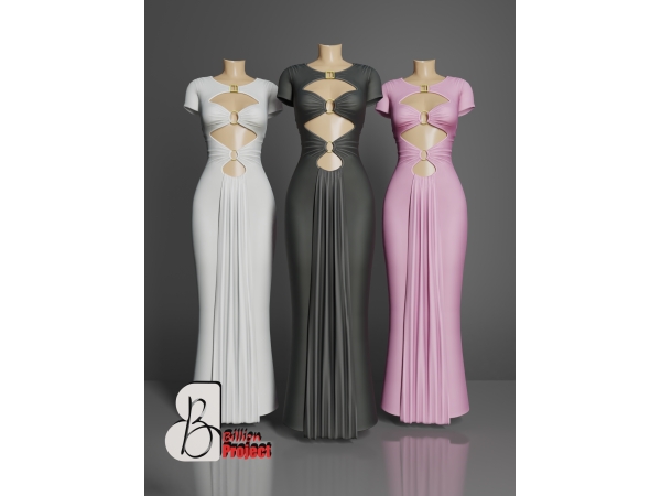 Alpha BillionProject Ferica Long Dress - The Sims 4 Custom Content