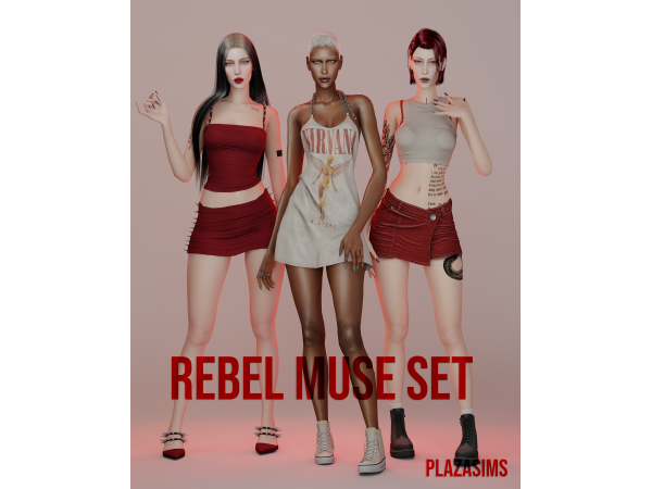 Sims 4 Rebel Muse set by plazasims