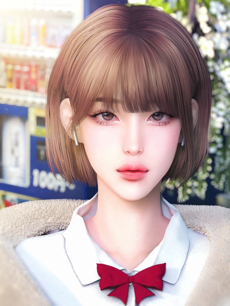 Alpha [JINO] HAIR N46 by simsfinds - The Sims 4 Custom Content