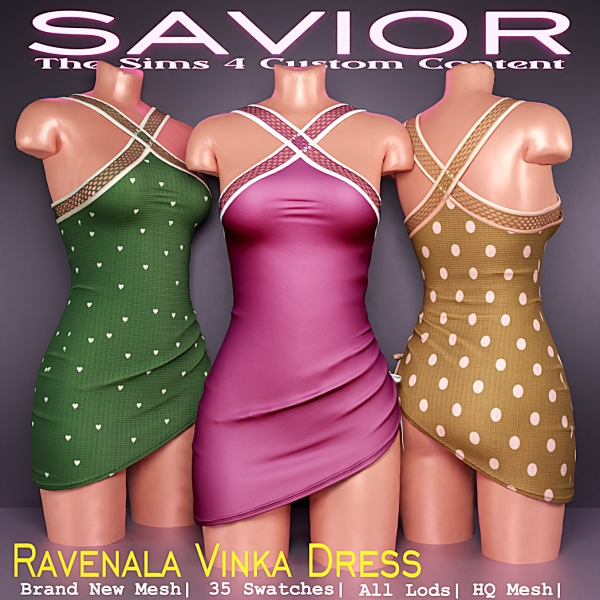 Alpha Svr_Ravenala Vinka Dress by saviorts4 - The Sims 4 Custom Content
