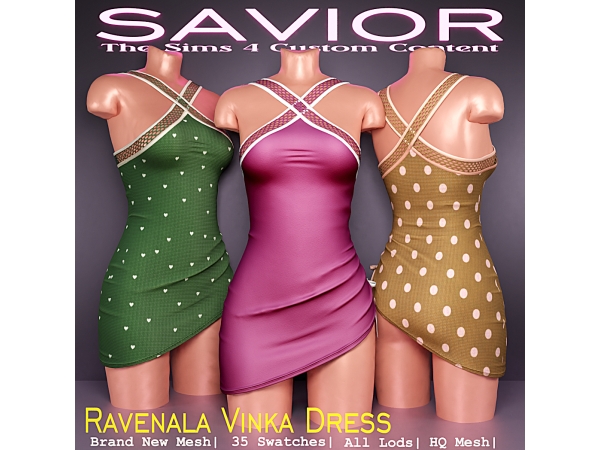 Alpha Svr_Ravenala Vinka Dress - The Sims 4 Custom Content