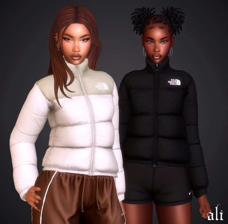 Mix THE NORTH FACE jacket(f) Simlish ver OCT2026 by ali - The Sims 4 Custom Content