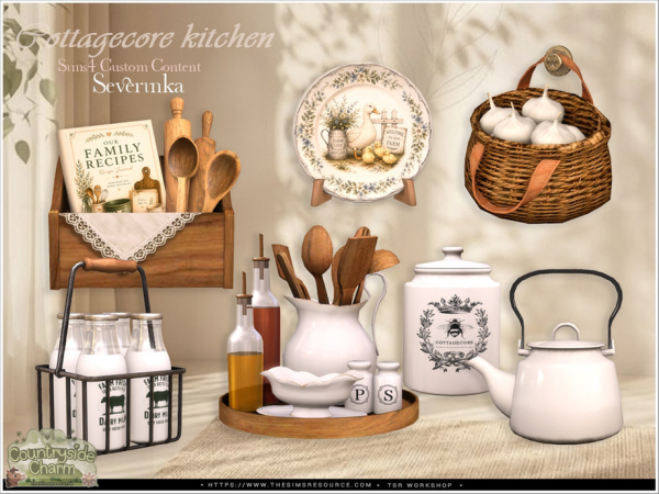 Sims 4 Cottagecore kitchen decor by Severinka_