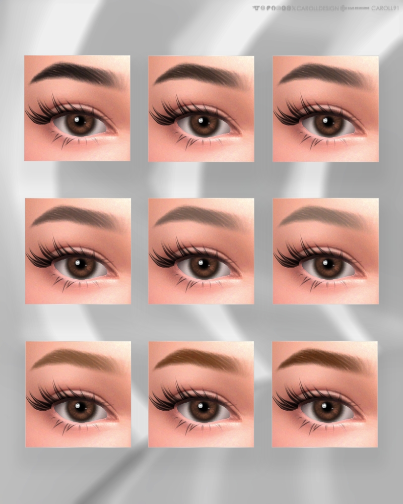 Alpha Melanie Brows HQ by carolldesign - The Sims 4 Custom Content