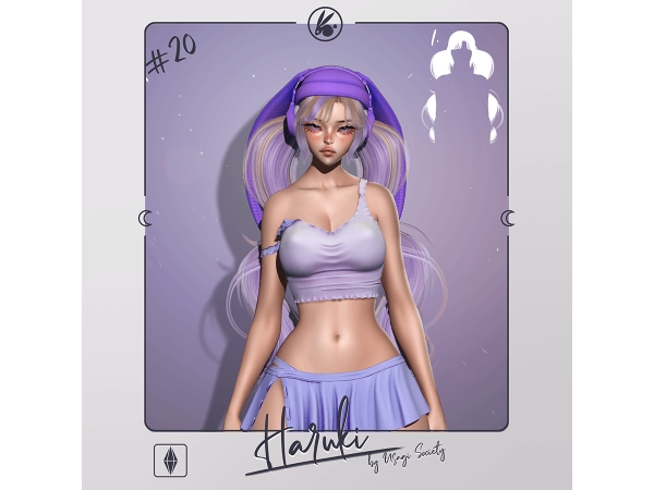 Sims 4 Haruki PACK (Hair + bunny beanie)