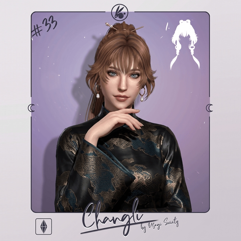 Alpha Changli Hair - The Sims 4 Custom Content