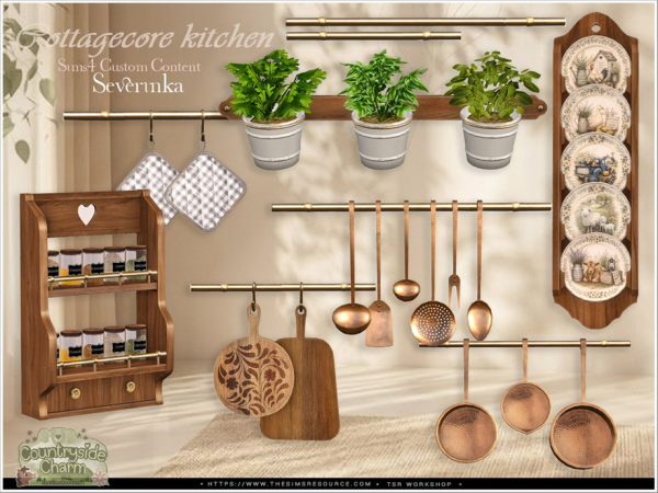 Sims 4 Cottagecore kitchen wall decor by Severinka_