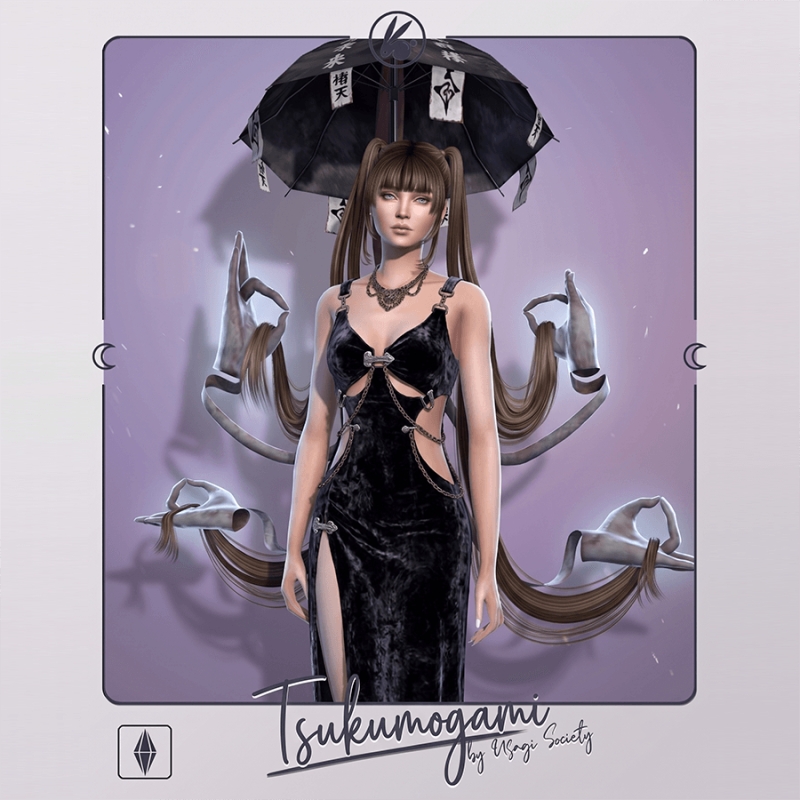 Alpha Tsukumogami PACK 6 hairs 1 acc - The Sims 4 Custom Content