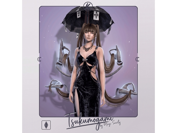 Sims 4 Tsukumogami - PACK - 6 hairs + 1 acc