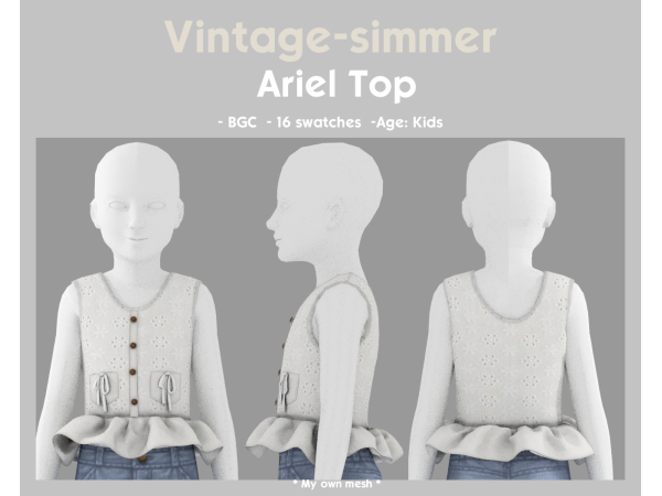 Sims 4 Ariel Top by vintage-simmer