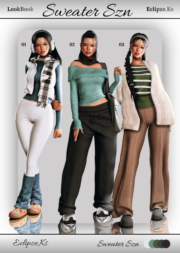 Mix Sweater Szn Lookbook by simsfinds - The Sims 4 Custom Content