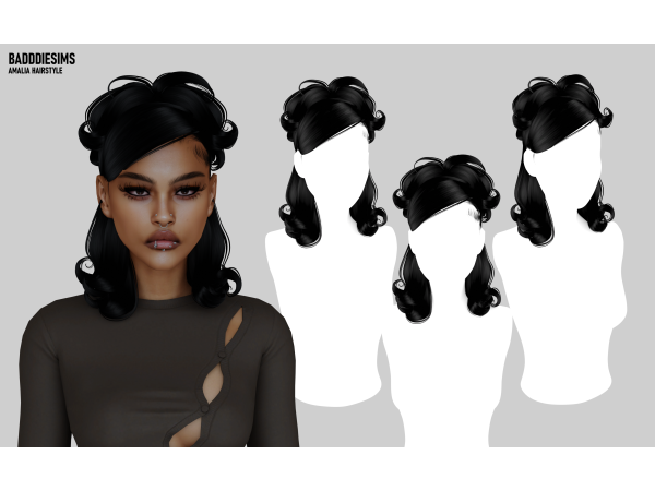 Mix AMALIA HAIRSTYLE V1 by BadddieSims - The Sims 4 Custom Content