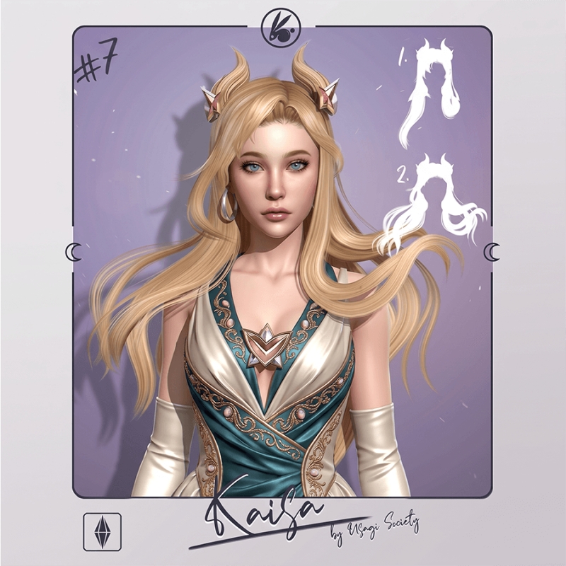 Alpha Kaisa head accessories - The Sims 4 Custom Content