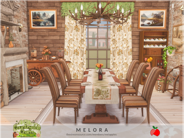 Sims 4 Countryside Charm - Melora dining