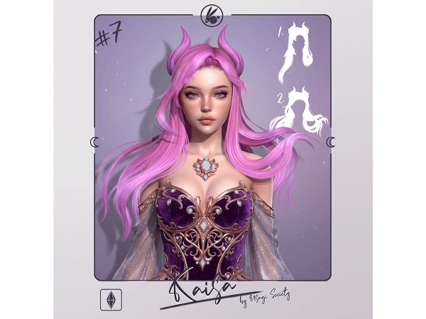 Sims 4 Kaisa Hair (Floating - With Buns)