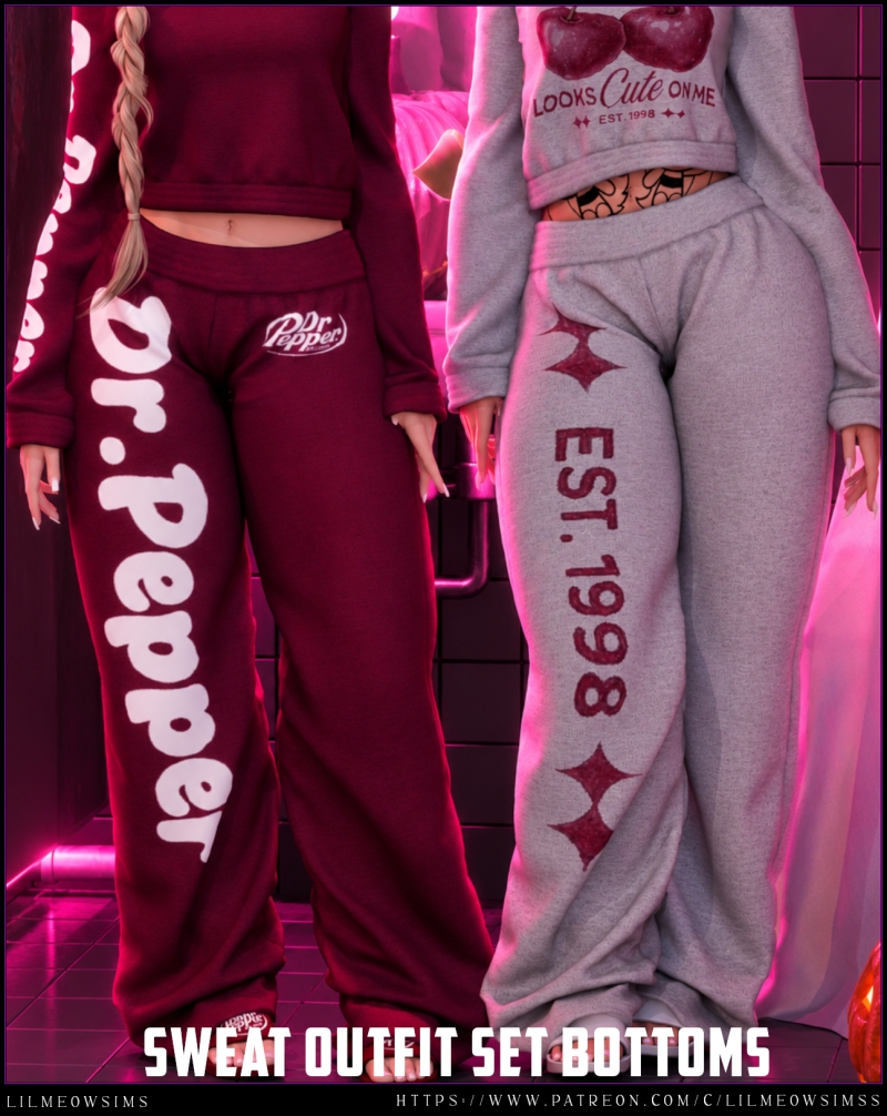 Alpha Sweat Outfit Set Bottoms by liilmeowsims - The Sims 4 Custom Content