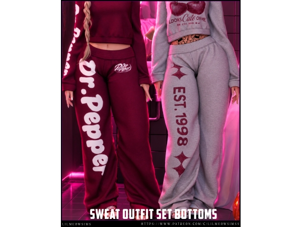 Sims 4 💗Sweat Outfit Set Bottoms💗