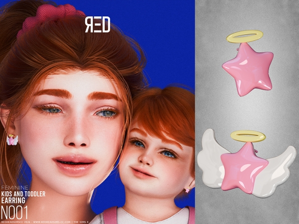 Alpha KIDS AND TOODLER EARRING N001 - The Sims 4 Custom Content