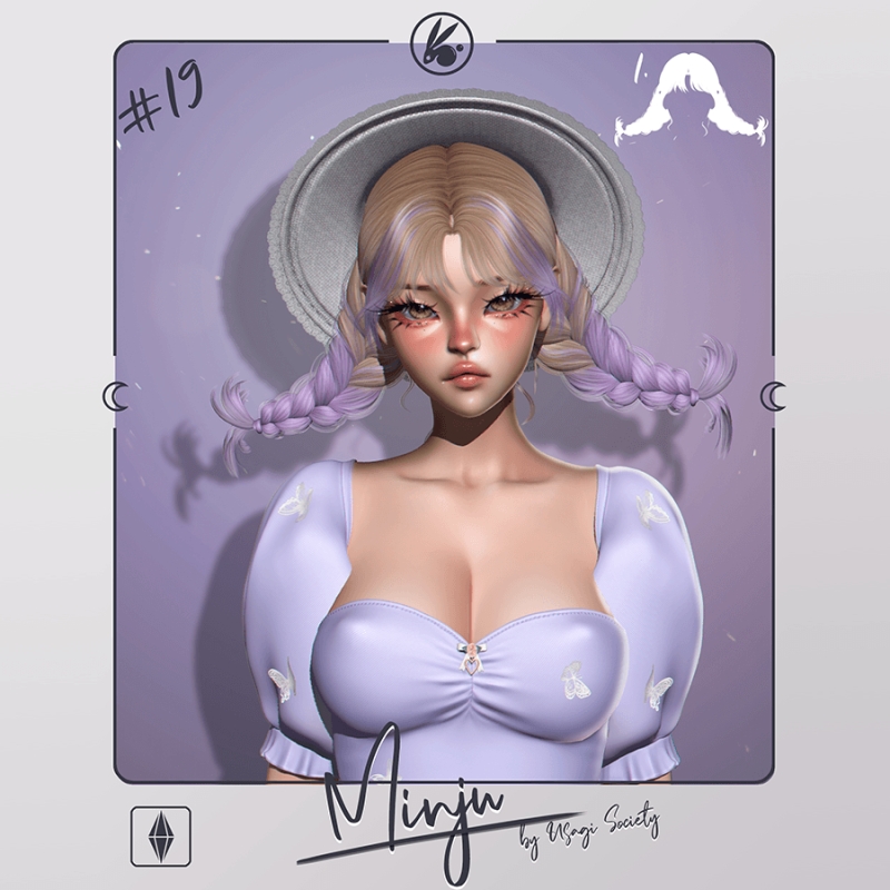Alpha Minju Hair - The Sims 4 Custom Content