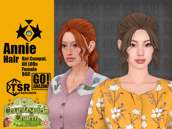 Maxis Match Annie Hair - The Sims 4 Custom Content
