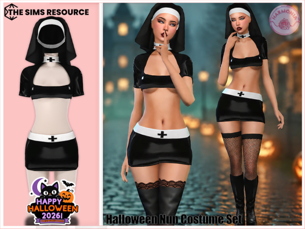 Sims 4 Halloween Nun Costume Set - Patreon