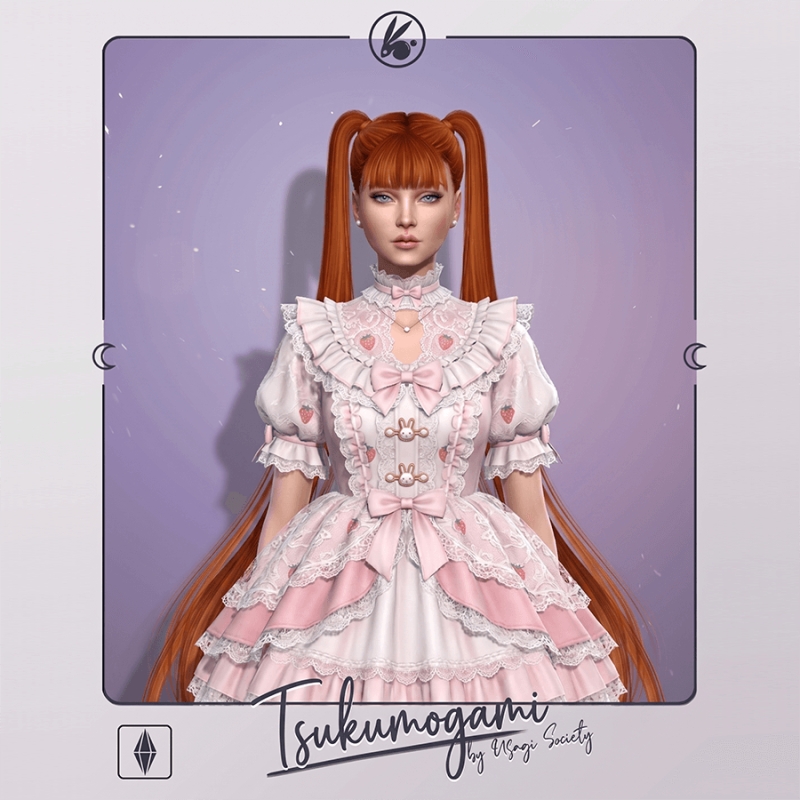 Alpha Tsukumogami Bangs A Straight - The Sims 4 Custom Content