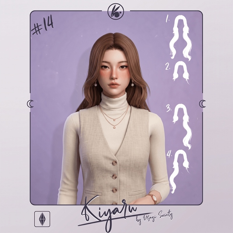 Alpha Kiyaru Hairstyle Back - The Sims 4 Custom Content