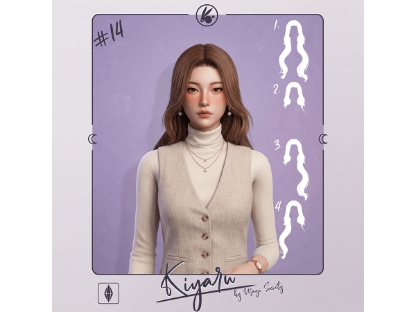 Sims 4 Kiyaru Hairstyle - Back