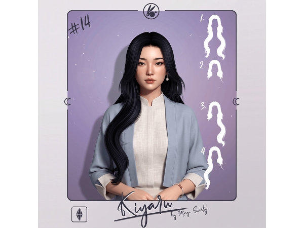 Sims 4 Kiyaru Hairstyle - Left