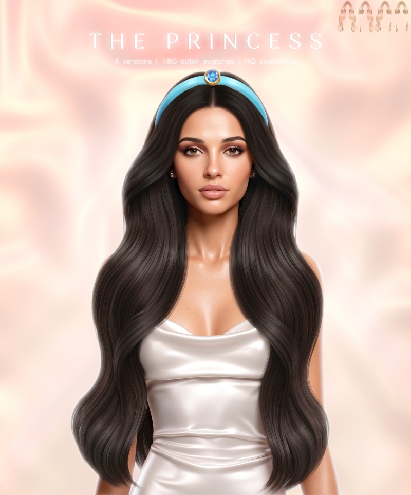 Alpha The Princess Hairstyle by greenteahoney - The Sims 4 Custom Content
