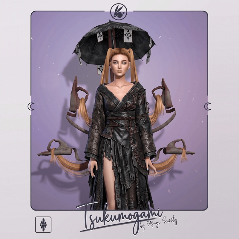 Alpha Tsukumogami No Bangs Movement - The Sims 4 Custom Content