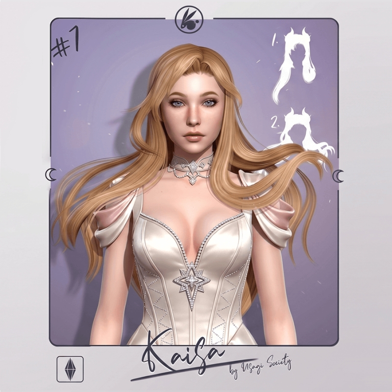 Alpha Kaisa Hair (Floating No Buns) - The Sims 4 Custom Content