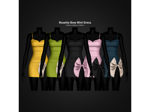 Sims 4 Rosette Bow Mini Dress by gorillax3