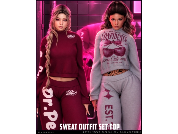 Sims 4 💗Sweat Outfit Set Top💗