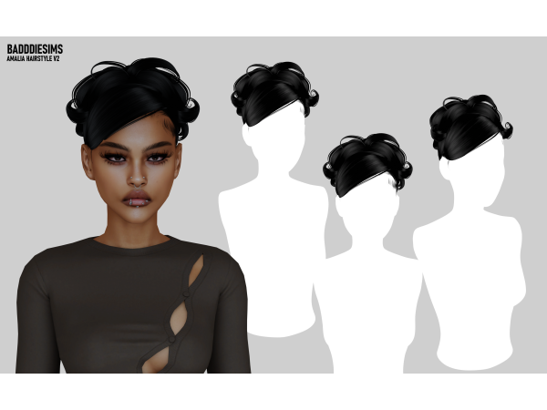 Sims 4 AMALIA HAIRSTYLE V2 by BadddieSims