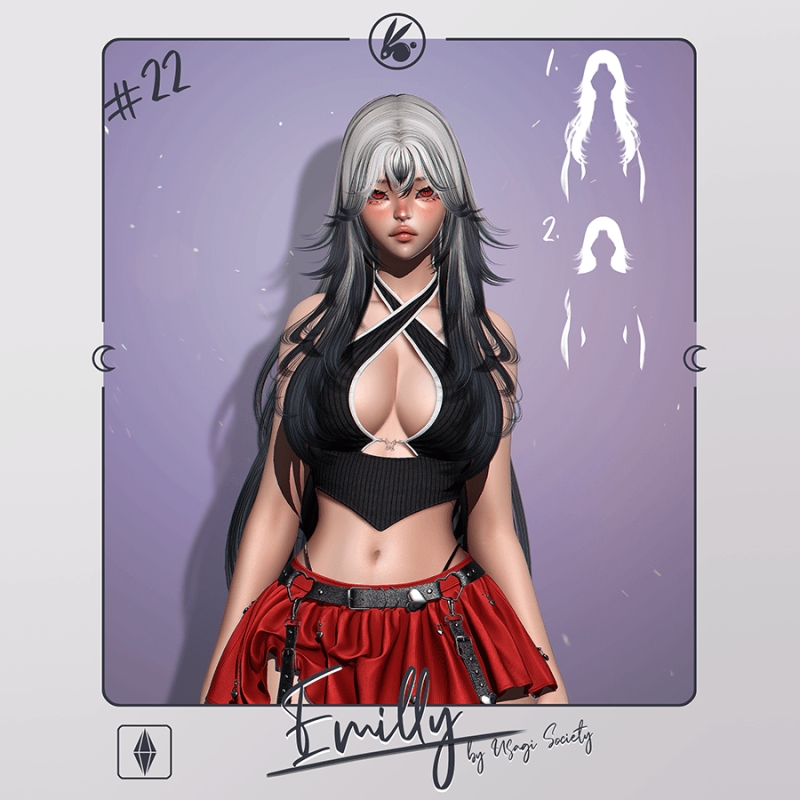 Alpha Emilly Hair PACK 2 Hairs included - The Sims 4 Custom Content