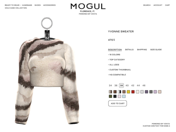 Sims 4 MOGUL - Yvonne Sweater - Patreon Exclusive by VentaStudio