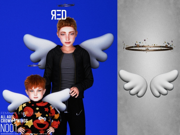 Sims 4 KIDS AND TODDLER CROWN + WINGS N001