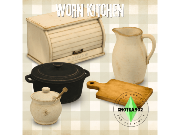 Maxis Match Worn Kitchen by Snotra902 - The Sims 4 Custom Content