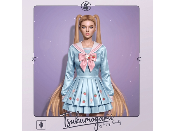 Sims 4 Tsukumogami - No Bangs - Straight