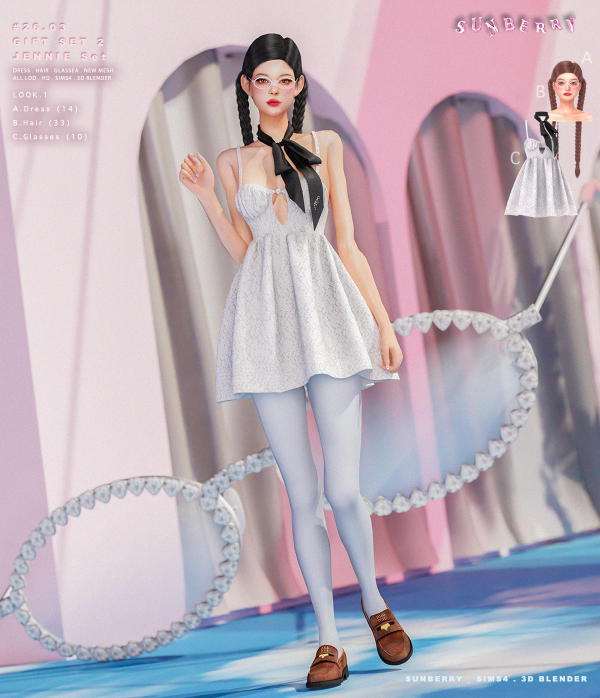 Alpha [SUNBERRY]2603_GIFT SET 2_JENNIE Set by simsfinds - The Sims 4 Custom Content