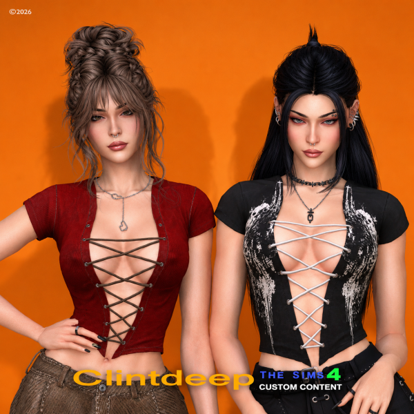 Alpha Clintdeep Evelyn Crop Top by clintdeep - The Sims 4 Custom Content