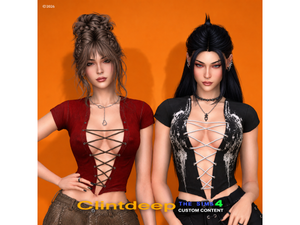 Alpha Clintdeep Evelyn Crop Top - The Sims 4 Custom Content