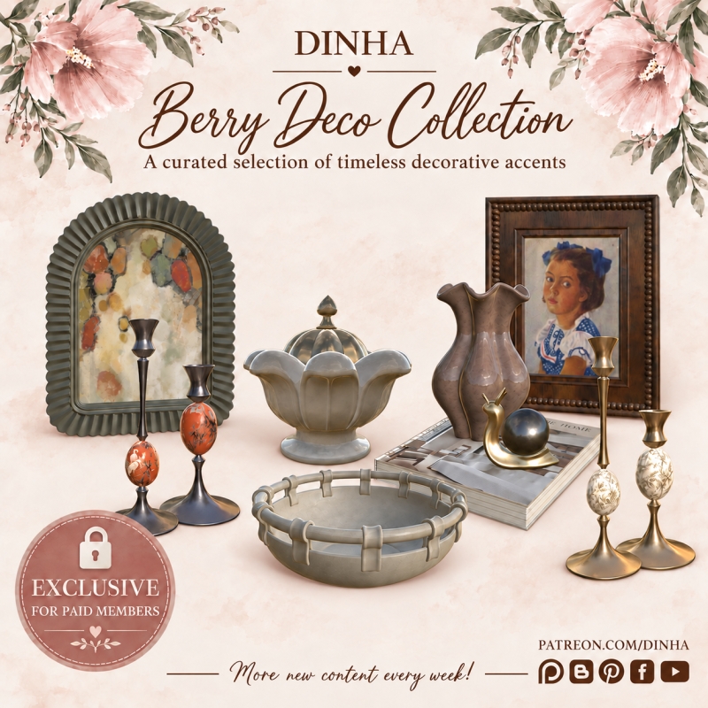 Alpha Berry Deco Collection Little Details Lots of Personality by dinhagamer - The Sims 4 Custom Content